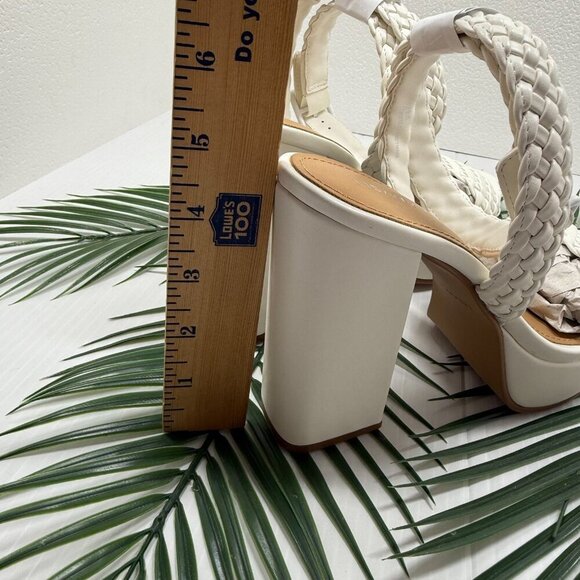 Lisa Vicky Jewel-V Shoes Womens Size 9 Platform Block Heel Sandals Weave PU - Picture 6 of 12